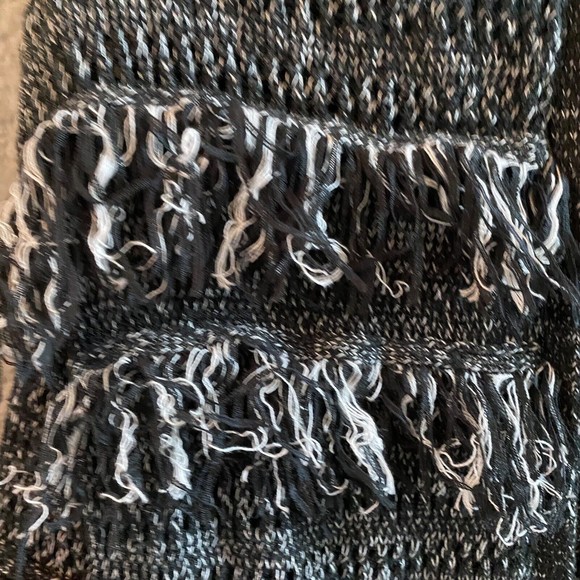 Knox Rose Open Front Cardigan Fringe Boho Festival Size XS NWT Black Marled - Picture 6 of 13